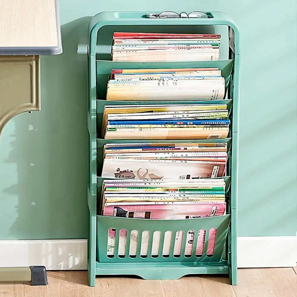 

Storage Holders Racks 5-Tier Space-saving Bookshelf Strong Load Bearing Stable Wide Application Student Bookcase for Classroom