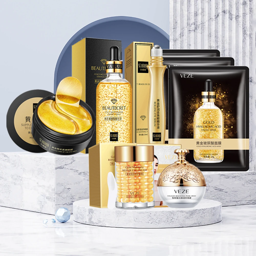 Set Anti Aging Face  Cream Fade Dark Circles Eye Cream Moisturizing Face Masks