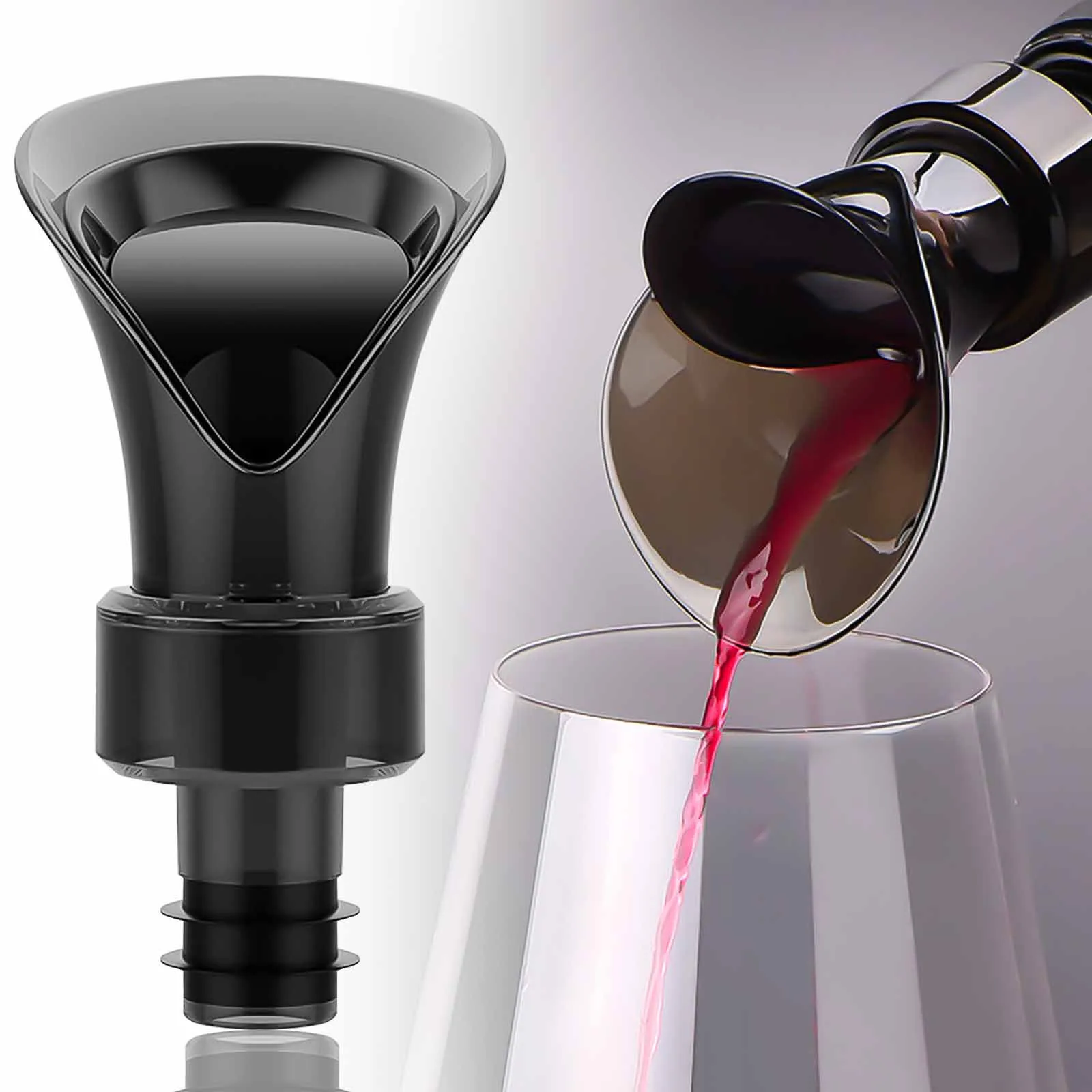 2 In 1 Red Wine Stopper Wine Bottle Stoppers Funnel Pourer Wine Bottle Pourer Tools Pour Wine Opener Bar Accessories