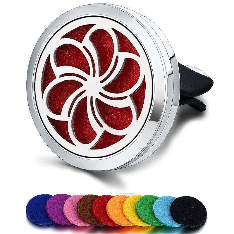 Refillable Car Air Freshener Smell Perfume Diffuser Clip Auto Vent Essential Oil Stainless Steel Locket Interior Accessories |