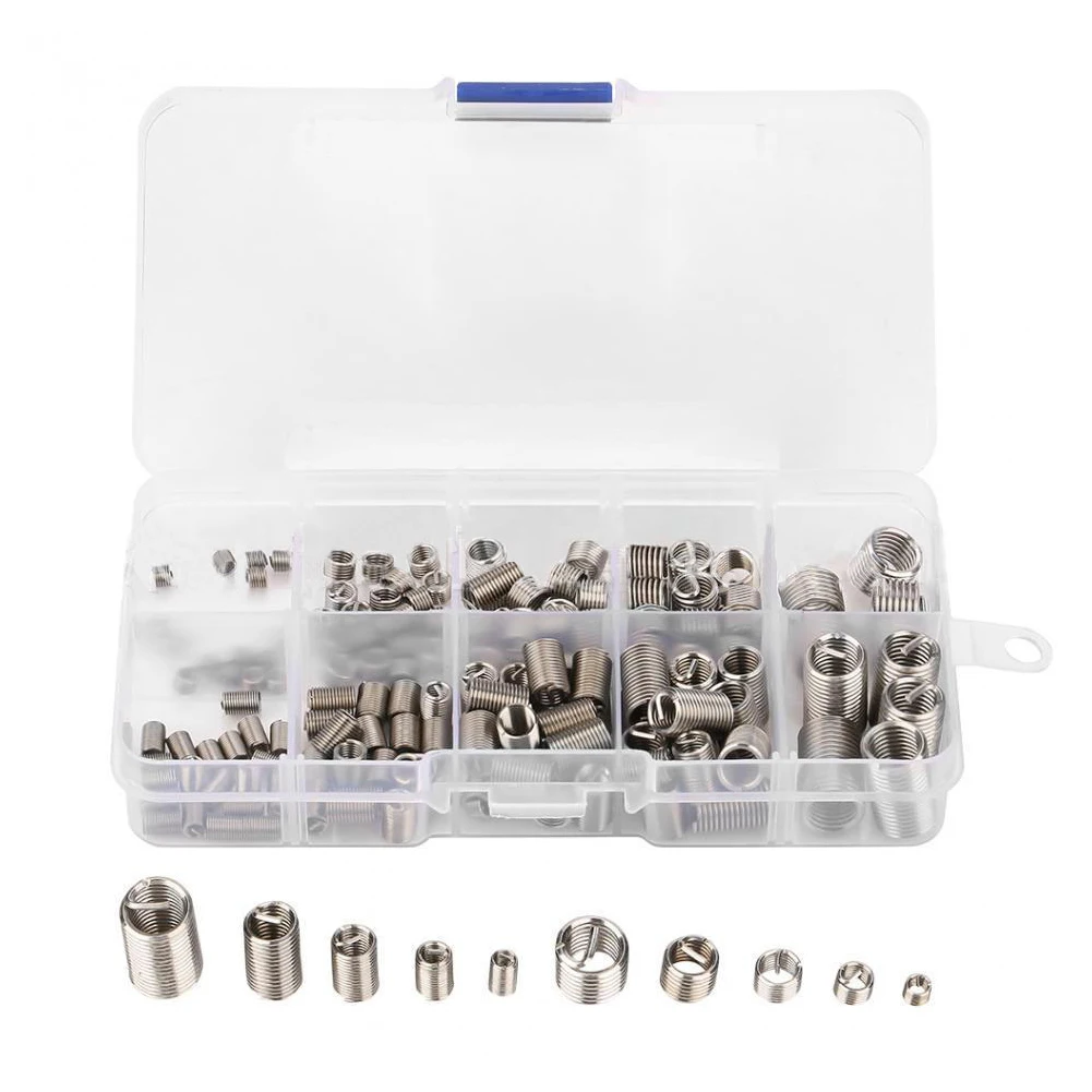 

60pcs Sheath Easy Install Spiral Wire Screw Sleeve Repair Tool Stainless Steel Thread Insert Set Useful Industrial Fastening