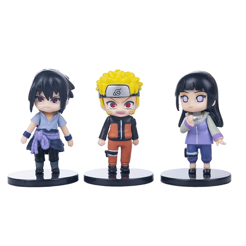 

12Pcs/Set 6-7CM Naruto Anime Shippuden Hinata Sasuke Itachi Kakashi Gaara Jiraiya Sakura Q Version PVC Figures Cute Model Doll