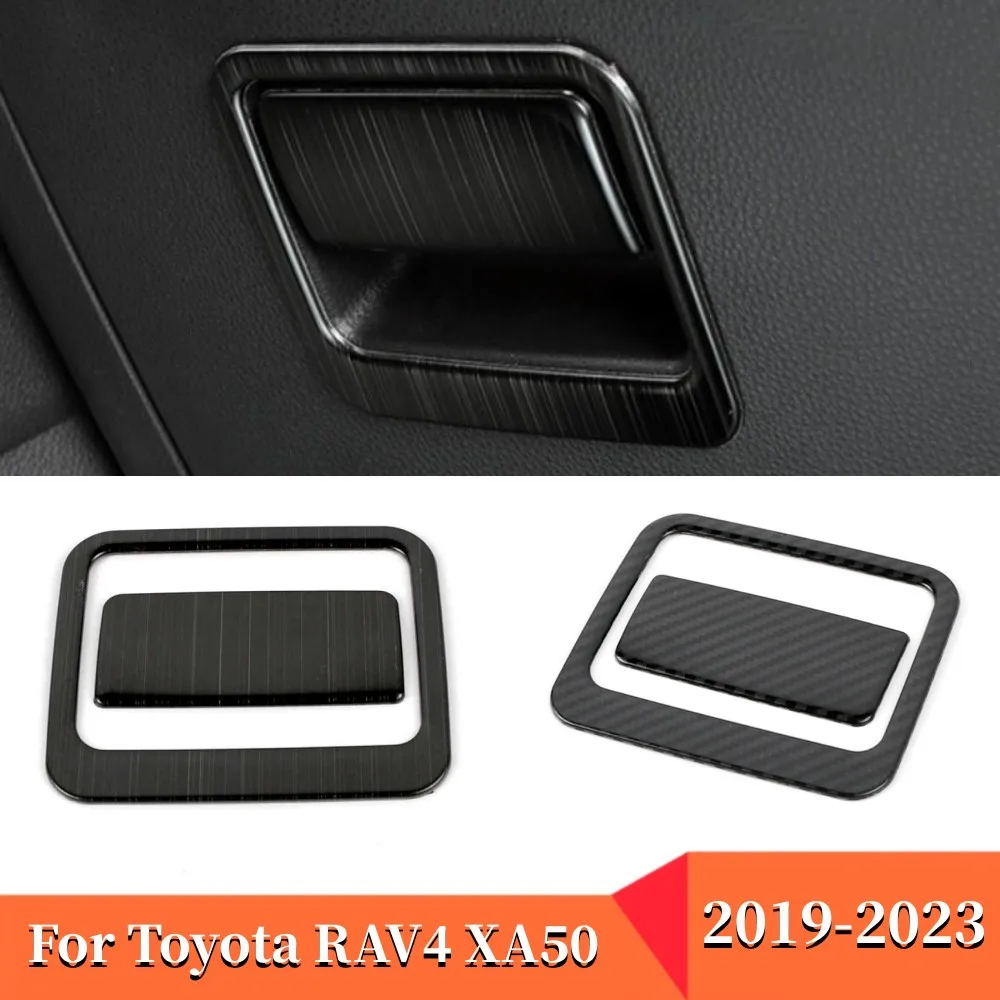 

Car Co-pilot Glove Box Switch Handle Cover Stainless steel Sticker For Toyota RAV4 2019-2022 2023 RAV 4 XA50 Hybrid Accessories