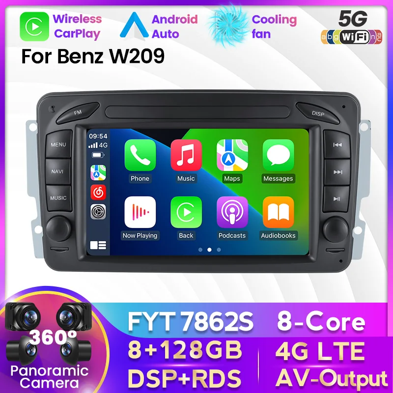 

Автомагнитола для Mercedes/Benz/CLK/W209/W203/W208/W463/Vaneo/Viano/Vito, 2DIN, Android 11