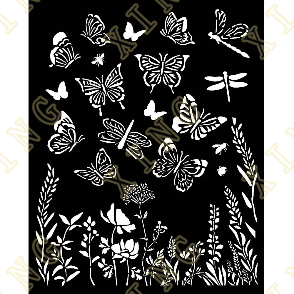 Новые бабочки Перья DIY слойные трафареты настенная живопись фотообои шаблон