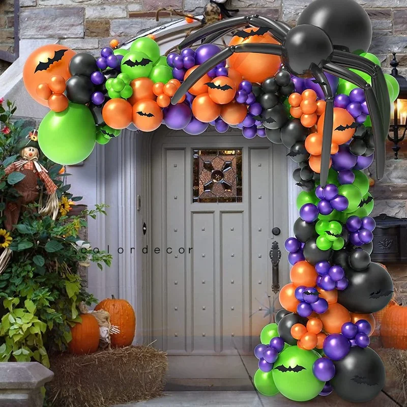 

Latex Confetti Balloon Halloween 's Day Halloween Day 187pcs Letter Alphabet Foil Ballon Orange Black Polka Dot Party Decoration