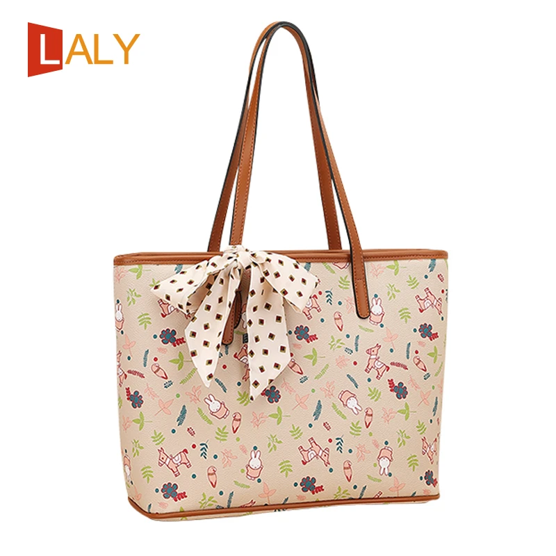 

Y2K Высококачественная дизайнерская сумка из искусственной кожи контрастных цветов с принтом, модная повседневная вместительная сумка-тоут...