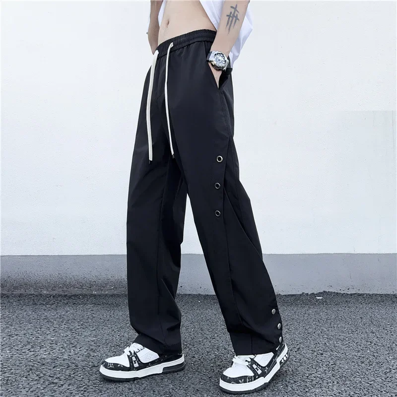 Мужские повседневные драпированные широкие брюки весенне-осенние легкие модные