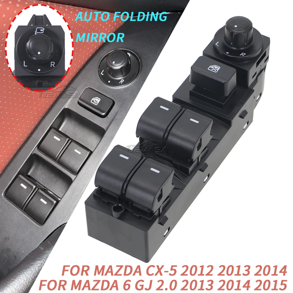 

Левый водитель для Mazda 6 2013 2014 2015 Mazda CX-5 2012, электрический переключатель управления окном, кнопка стекла GKL2-66-350A GKL266350A