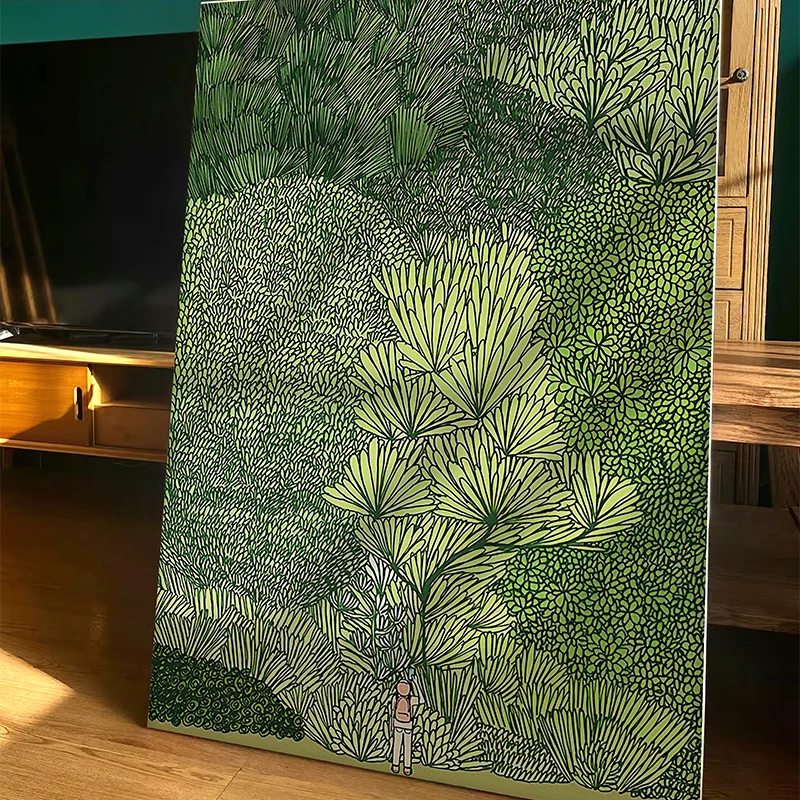 Индивидуальная картина маслом на лесной холсте без рамы шикарные зеленые листья