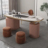 light luxury stone plate tea table modern simple home office drink tea table chair combination living room small apartment