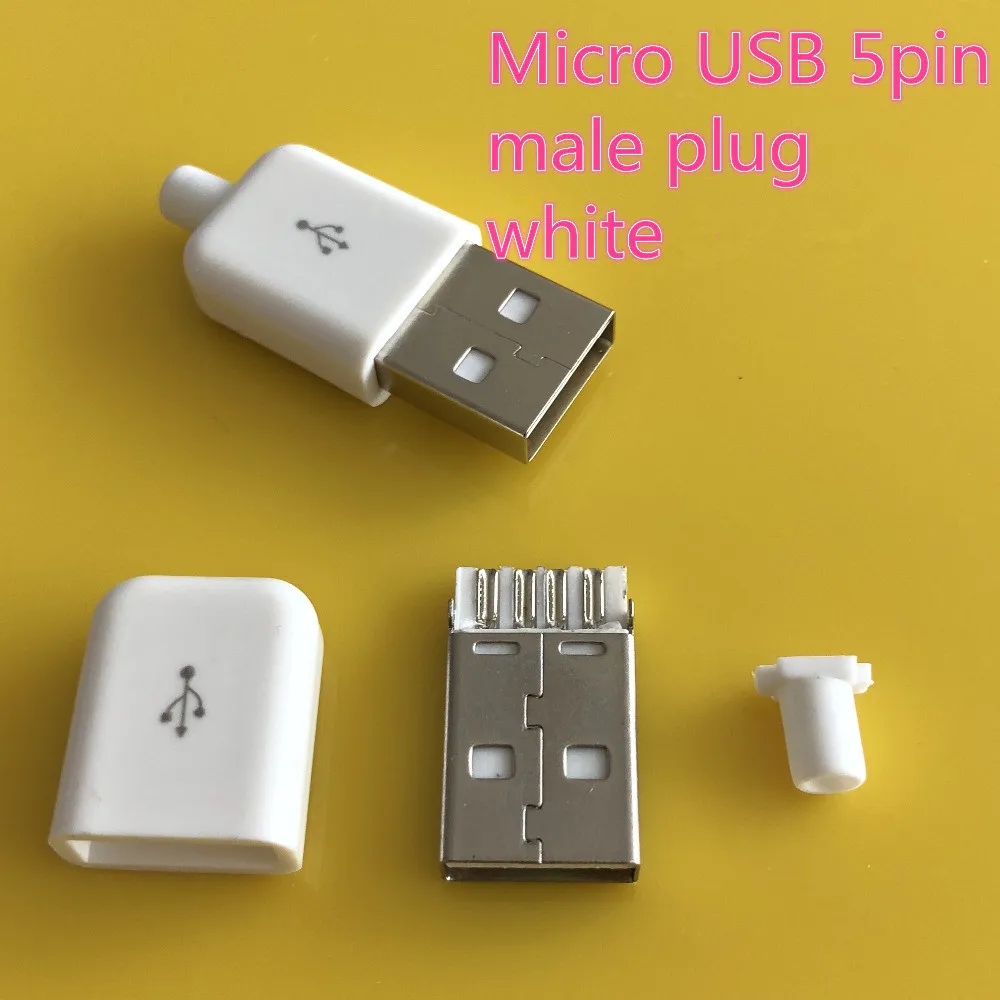 

USB 2.0 разъем папа белый/черный 5 шт.