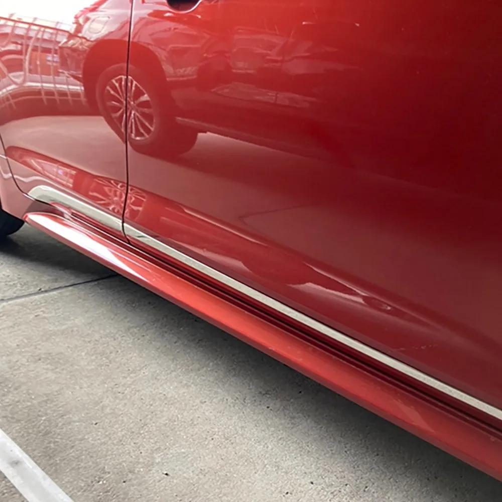 Фото 4 шт. хромированная накладка на дверь для Corolla Touring E210 2019, молдинг на боковую дверь автомобиля, длинные полоски, литьевые аксессуары для Corolla №5