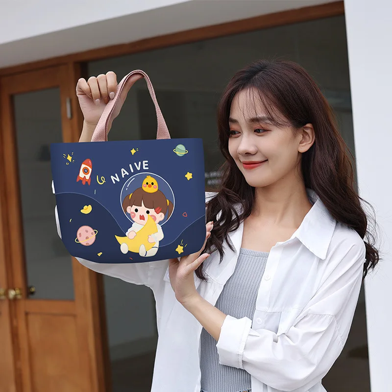 

Handbags Canvas Bags For Students And Office Workers, Simple Cartoon Lunch Bags, Lunch Bags, A Generation.