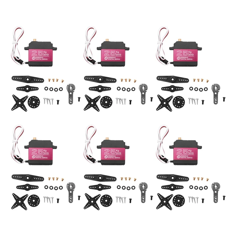 

Цифровой сервопривод 6X 25 кг, полностью Металлическая шестерня, высокий крутящий момент, водонепроницаемый для радиоуправляемого автомобил...