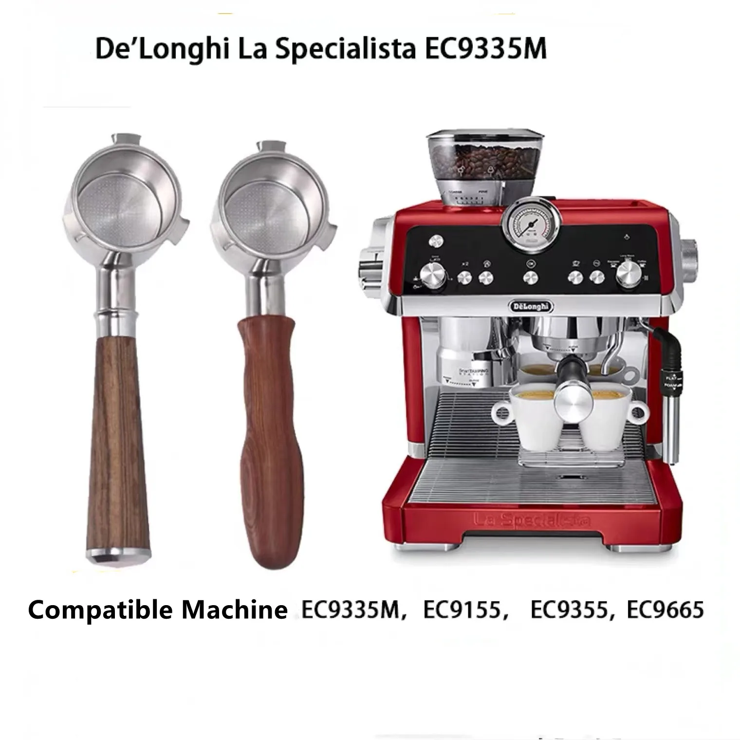 

51 мм держатель фильтра для кофе без дна для Delonghi La Specialista EC9335 сменная корзина инструменты для Бариста Эспрессо