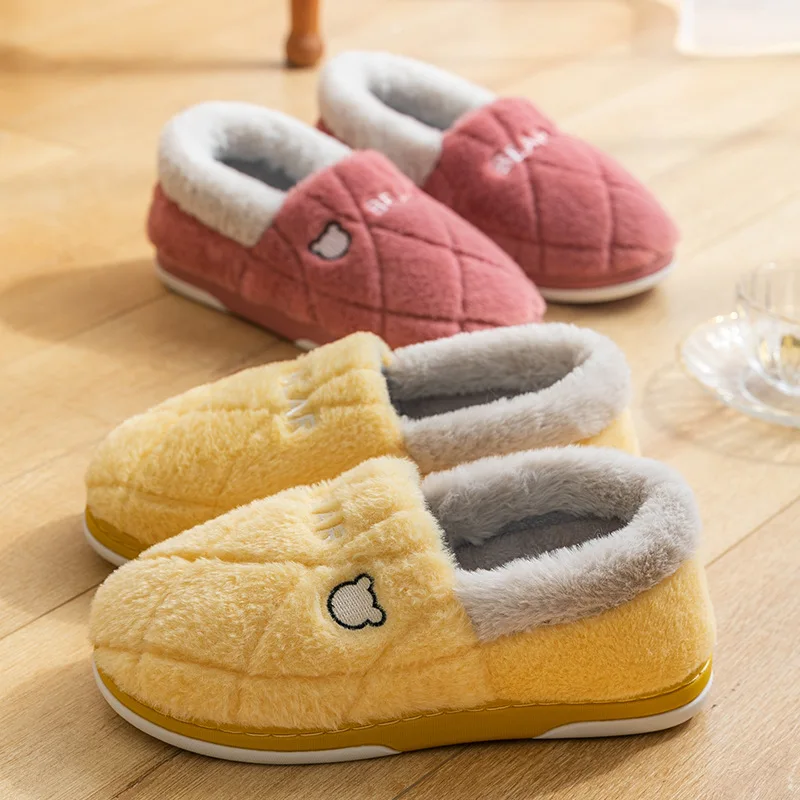 

Women's Plush Fur Slippers Shoes Furry Cotton Shoes Female Winter Soft Home Fluffy Slipper Indoor Warm Cartoon Mujer Sapatos
