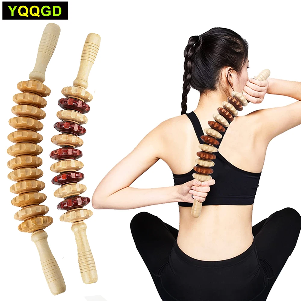 

Wood Therapy Massage Tools,Massage Roller Stick Curved Lymphatic Drainage Massager for Release Cellulite Relieve Muscle Stress