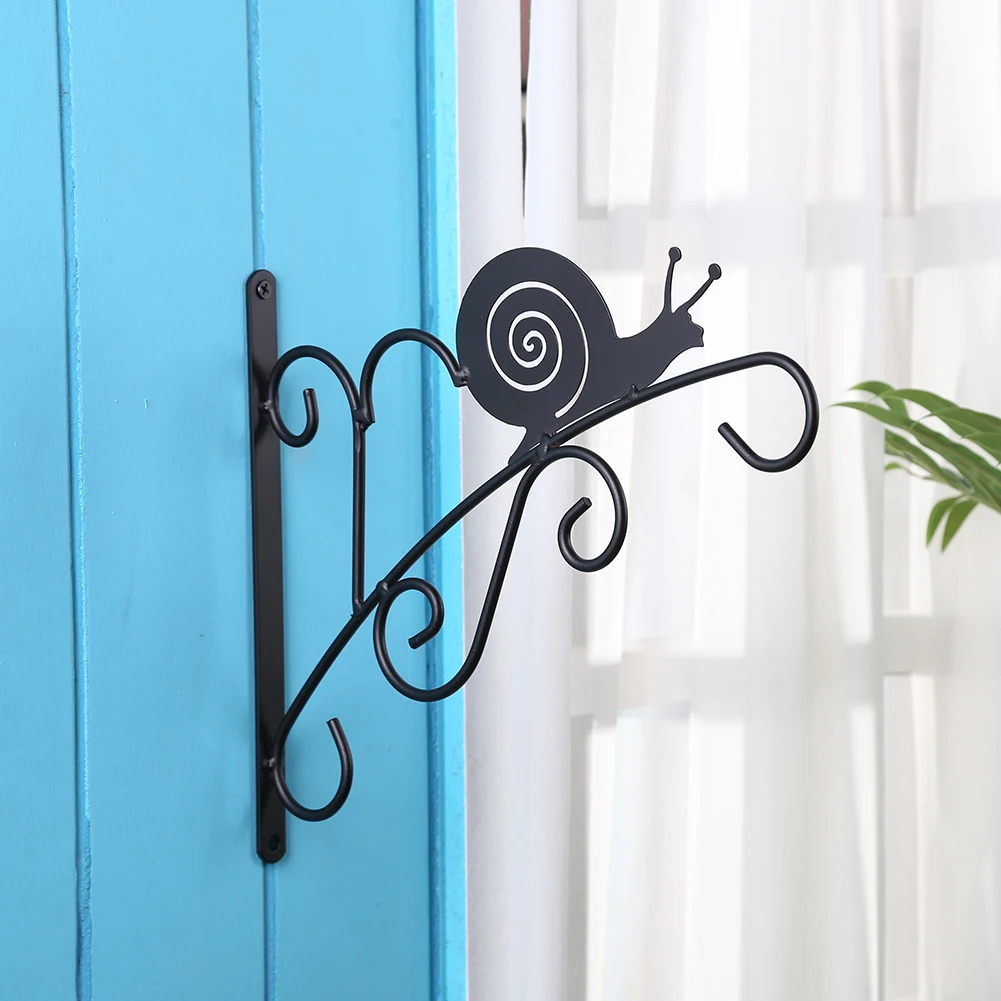

Wall Mounted Flowerpot Hanger Practical Iron Basket Hook Plant Flower Pot Hanging Rack Metal Stand Home Decor
