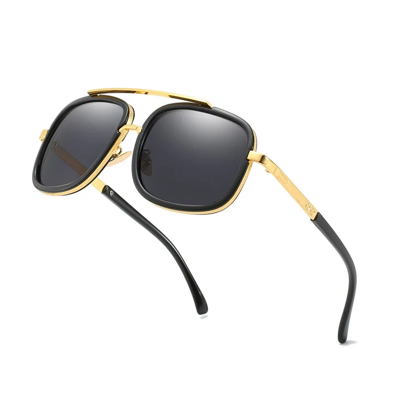 Classic Square Men Sunglasses Luxury Brand Women Mirror Sun Glasses 2021 Retro Female Eyewear for Male Oversized Metal Frame images - 6