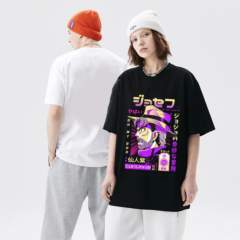 

Japan Anime Jojo Bizarre Adventure Graphic T Shirt Men Women Summer Manga Jean Polnareff T-shirt Streetwear Fashion Unisex Tees