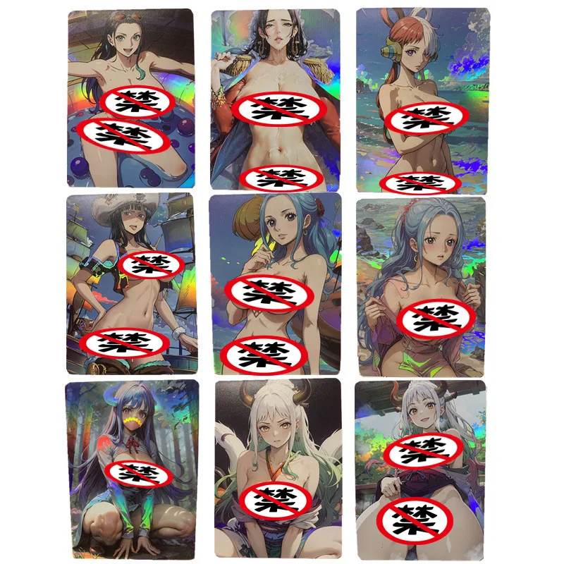 

9pcs/set Anime One Piece Robin Vivi Yamato Uta ACG DIY Kawaii Heroine Sexy Nude Card Toy Gift Classic Game Collection Card