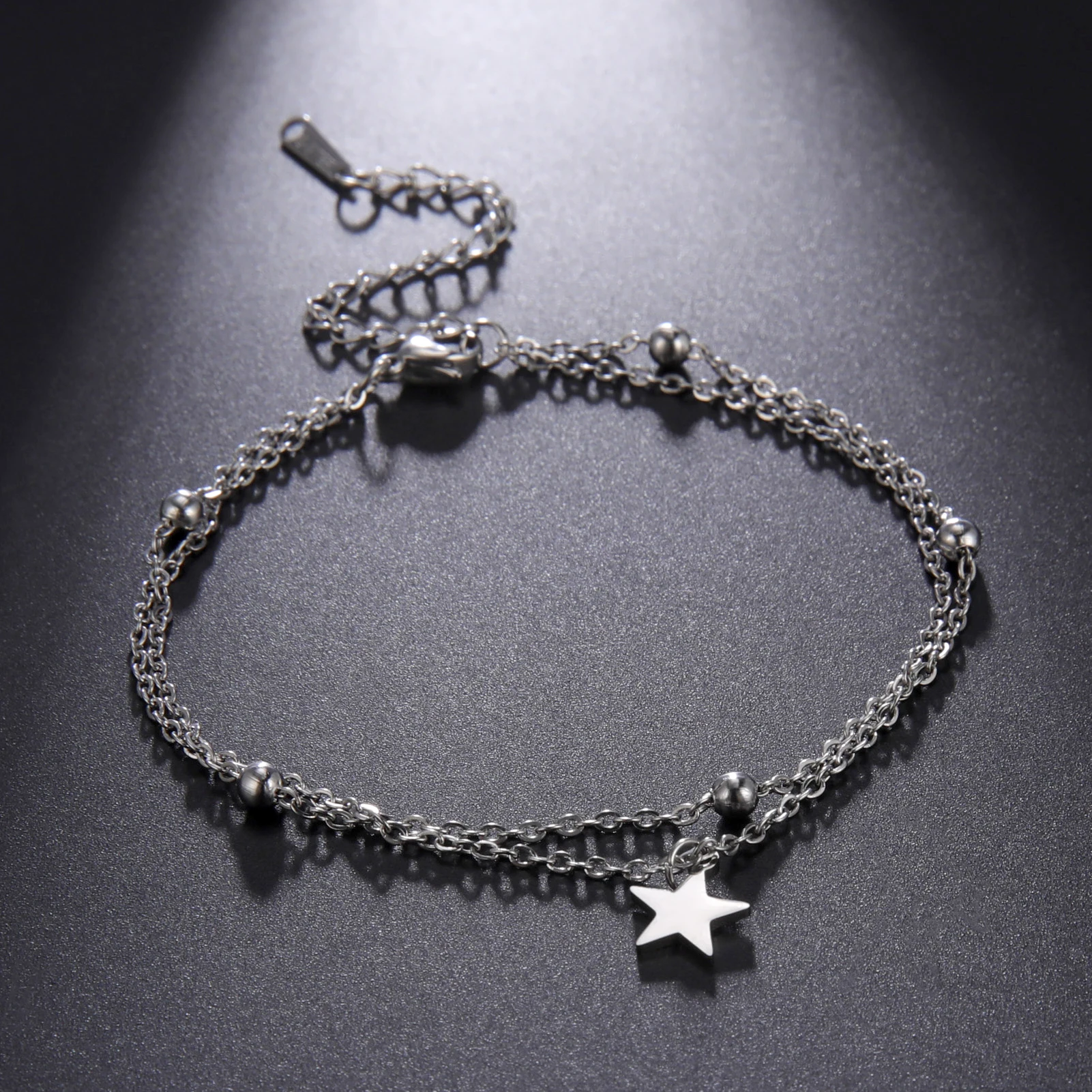 

Amaxer Stainless Steel Bracelets Multilayer Bead Chain Star Pendant Fashion Charm Bracelet For Women Mother Jewelry Party Gifts