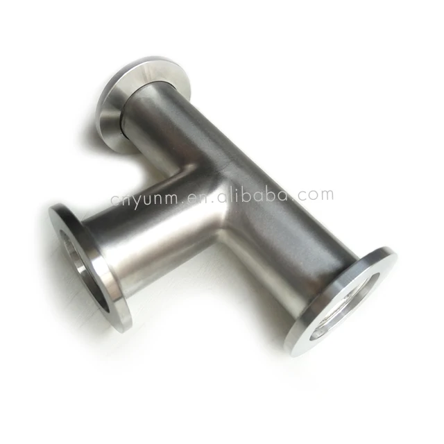 Фото Kf40 Kf50 Колено тройника KF SS304 Фитинг для вакуумной трубы высокого давления ISO-K Стандартные Y-образные фитинги для санитарных труб KF Фланцевые фитинги №4