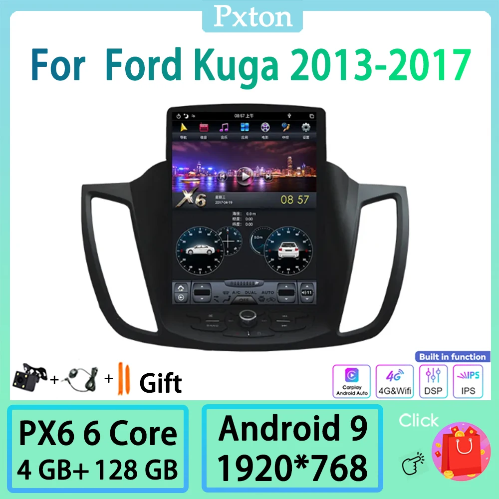 

Pxton Android Tesla Screen Car Radio Stereo Multimedia Player For Ford Mustang 2013-2018 Carplay Android Auto PX6 128G DSP WIFI
