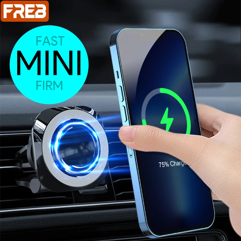 

Car Wireless Charger For Iphone 12 13 Pro Max Magnet Phone Holder Mini Size Air Vent Mount Dashboard Bracket Stand Free Shipping