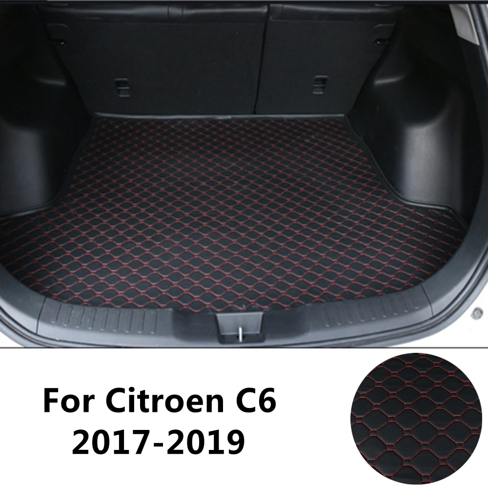 

SJ Custom Waterproof Car Trunk Mat AUTO Tail Boot Tray Liner Cargo Carpet Pad Protector Fit For Citroen C6 2017-2018-2019