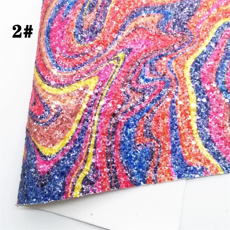 Водная зернистая печатная Радужная искусственная виниловая кожа ткань фетровая