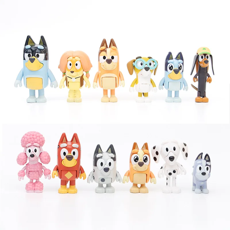

2022 Variety Blue Bingo The Whole Family Action Figure Toys Cartoon Blue Friends PVC Colletiable Model Doll Kids Christmas Gifs
