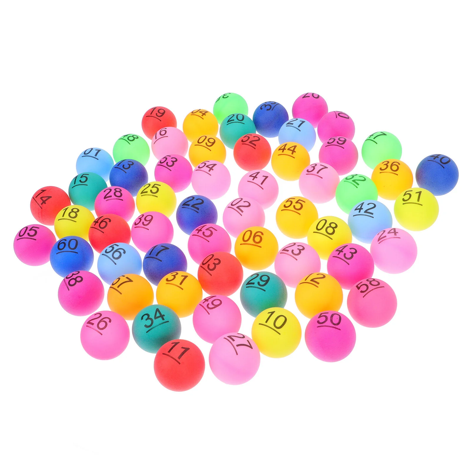 

60 PCS Beer Lottery Ball Number Balls Pong Seamless Game Beer Pong Balls Tennis Plastic Numbered Entertainment
