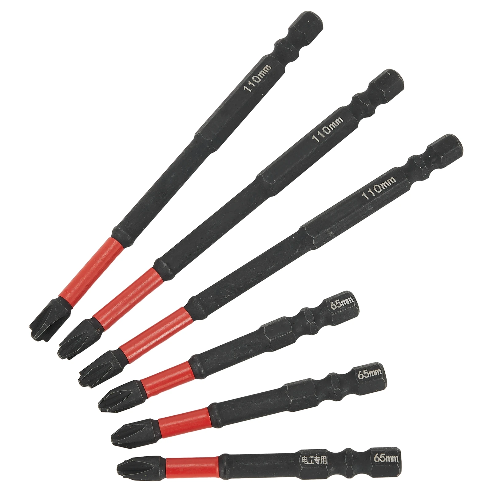 

6pcs Magnetic Special Cross Screwdriver Bit Batch Head Nutdrivers FPH2 For Socket Switch Electrician Power Tool 65mm 110mm