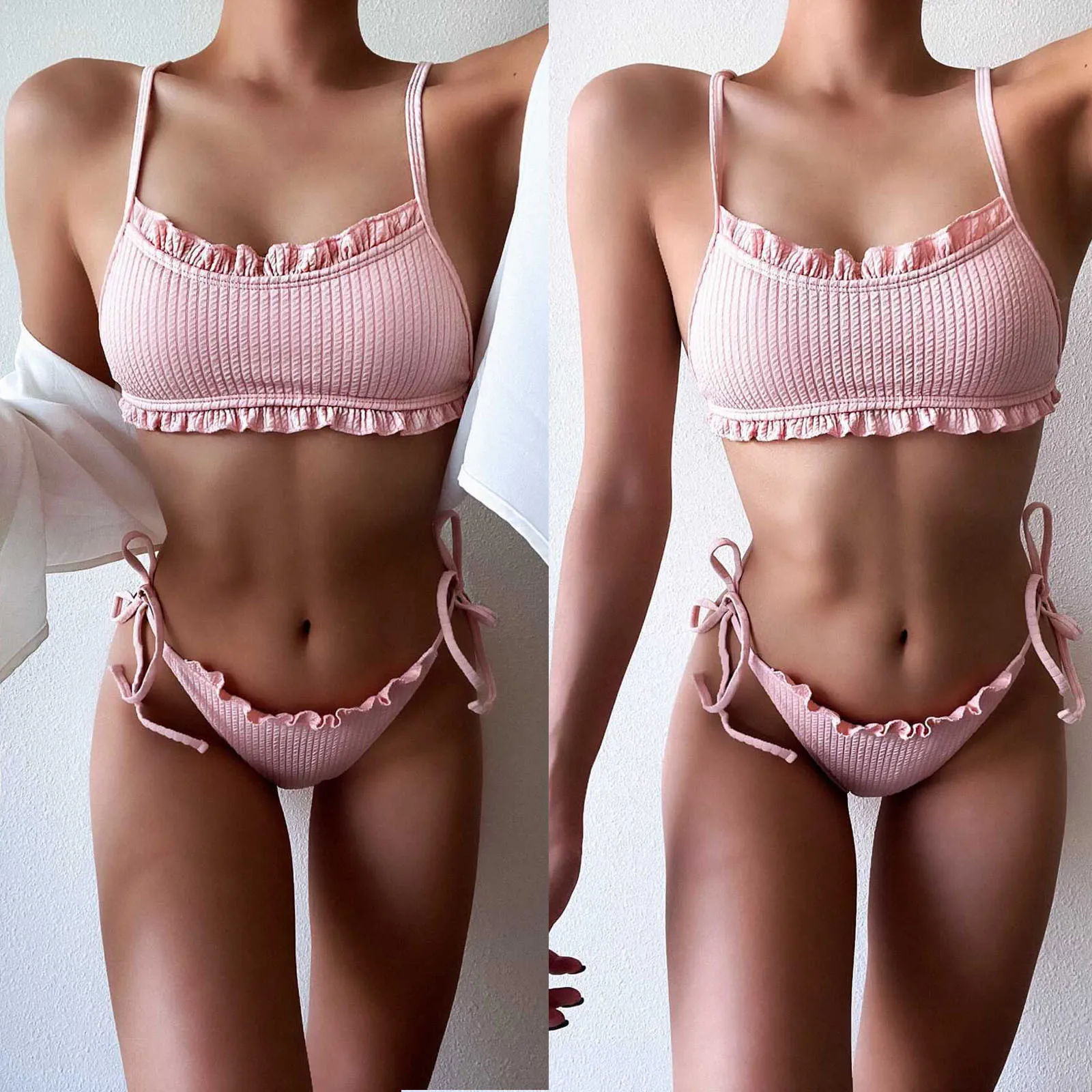 

cotton Bathing Suit summer Women Solid Lace Bikini Set Push Up Swimsuit Beachwear girl Bikinis Padded Swimwear Bathing Suit
