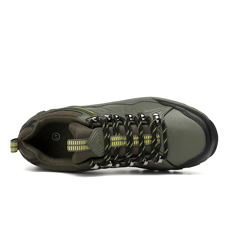 Leather Men Hiking Shoes Outdoor Trail Trekking Sneakers Men Non-slip Breathable Climbing Shoes Men Mountain Sports Shoes