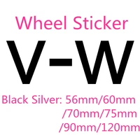 4pcs 14mm 56mm 60mm 65mm 70mm 75mm 80mm 90mm 120mm for vw black car wheel center cover hub cap badge emblem sticker styling
