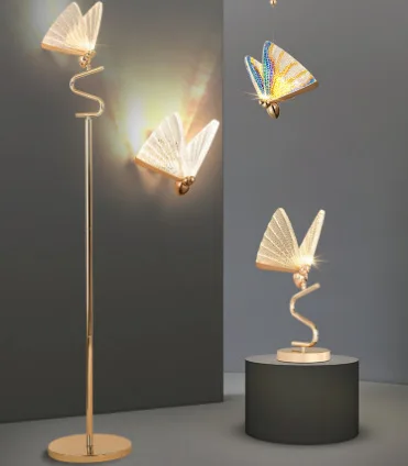 

Modern LED Butterfly Table Lamps Light Luxury Art Master Bedroom Floor Lamp Living Dining Room Home Decor Desk Light Luster