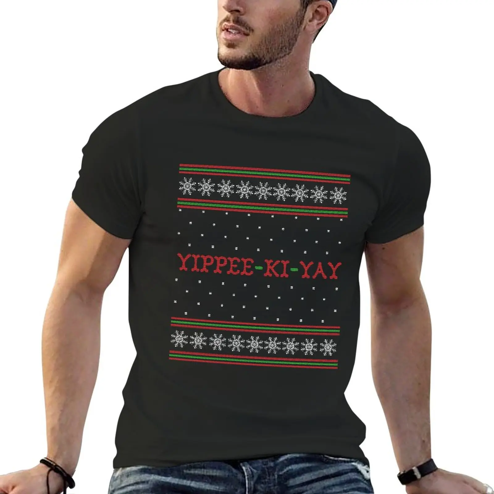 Die Hard Yippee-Ki-Yay Ugly Christmas Sweater Футболка с короткими рукавами новое издание футболка