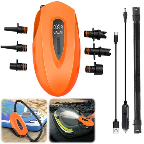 Насос SUP Board 20PSI с автоматическим отключением, надувной насос для SUP-лодки, электрический воздушный насос с цифровым дисплеем для надувных лодок, каяков, лодок