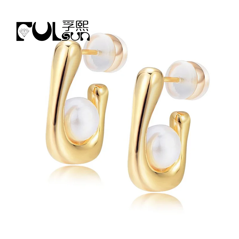 fashion baroque jewellery pearl earring High quality 2023most popular Modern simple design style woman earrings