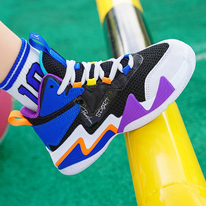 

2022 New Teenagers Basketball Sneakers Shock-Absorbant Basketball Shoes Breathable Training Sneakers Non Slip Outdoor Sneakers
