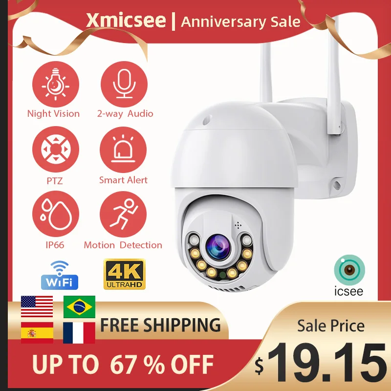 8MP 4MP Wifi IP Cameras Outdoor 1080P Surveillance PTZ Cam Security Protection CCTV Auto Two Way Audio camara vigilancia Iptv 1 8MP 4MP Wifi IP Cameras Outdoor 1080P Surveillance PTZ Cam Security Protection CCTV Auto Two Way Audio camara vigilancia Iptv 1