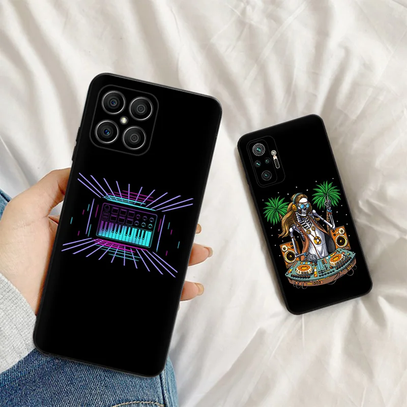 Черный матовый чехол для телефона Honor X7 70 Lite 90 50 20 X6 X8 X8A X9A 8X Magic5 4 Pro Dj Art Music мягкий
