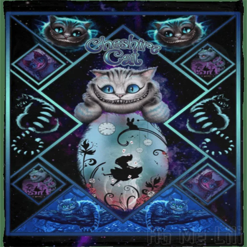 Фланелевое одеяло с чеширским кошачьим лицом в стране чудес исчезающие зубы