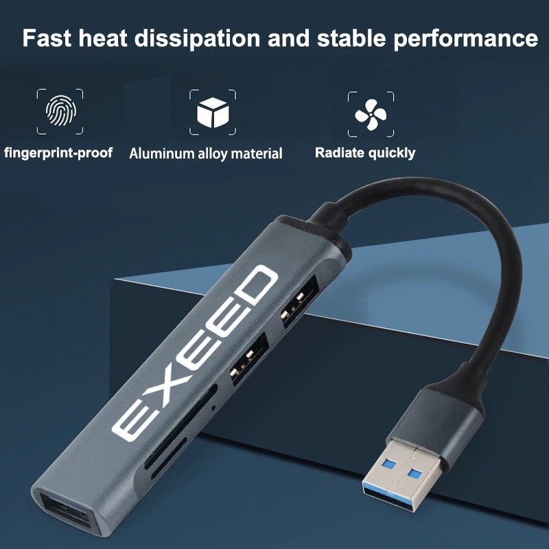 Автомобильная док-станция типа usb3.0, многопортовая док-станция One Drag Four, разветвитель из алюминиевого сплава для ноутбука Chery Exeed LX RX VX TX TXL 2022 2023 2024 Auto (art.: 3920cda2a69af) - 3920cda2a69af