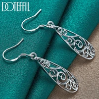 doteffil 925 sterling silver retro geometric drop earring for women lady wedding engagement party fashion jewelry