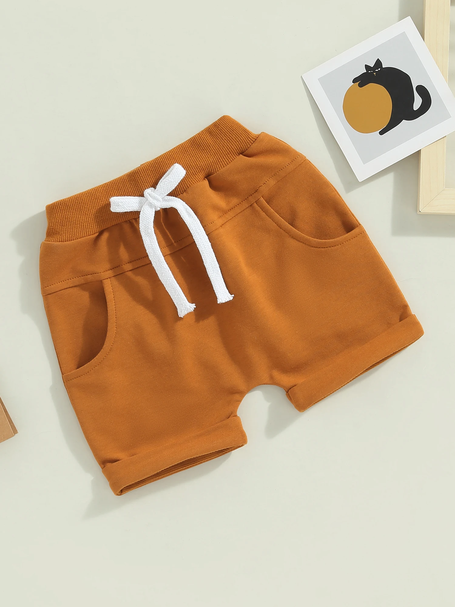 

Baby Boy Summer Shorts 3-Pack - Soft and Stylish Toddler Bottoms for Newborns - Solid Colors with Adjustable Drawstring
