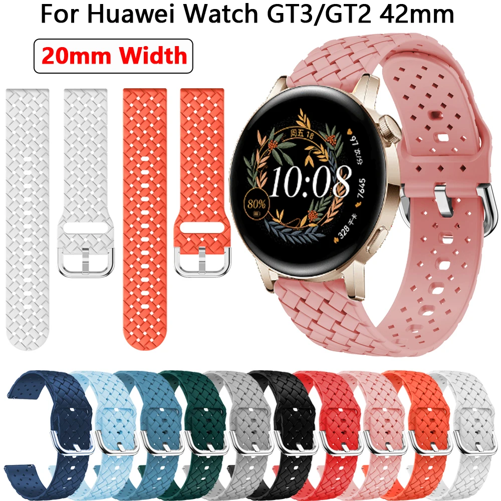 

Ремешок силиконовый для Huawei Watch GT3 42 мм, браслет для смарт-часов Huami Amazfit GTS 2e 2 Bip U S Pace Lite, 20 мм